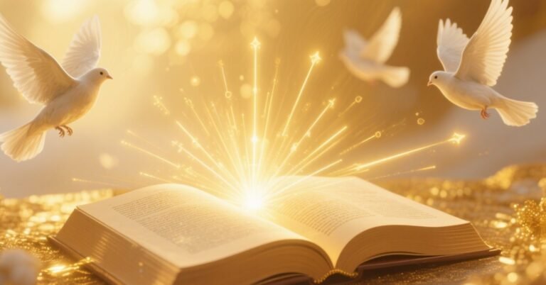 La Biblia abierta con luz dorada que simboliza la Palabra de Dios como medicina para el alma y el cuerpo.