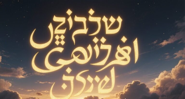 Ilustración inspiradora de los nombres de Dios iluminados en un cielo celestial.
