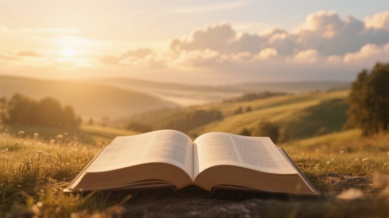 Open Bible with morning light shining through clouds, symbolizing hope and God’s forgiveness