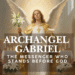 Archangel Gabriel depicted inside a Catholic church holding a scroll and lily, symbol of God’s message, clarity, and divine calling