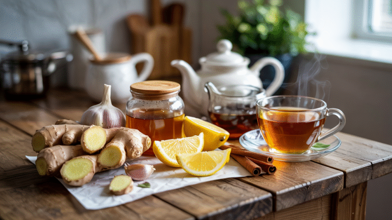 Parents caring for a child during flu season with focus on hydration, rest, and early attention to symptoms