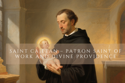 Saint Cajetan holding the Infant Jesus, patron saint of work and the unemployed