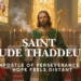 Saint Jude the Apostle depicted inside a Catholic church, symbol of hope, perseverance, and faithful intercession