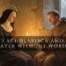 Saint Scholastica and Saint Benedict seated together in a quiet monastery, sharing spiritual conversation and prayer, symbolizing love, obedience, and trust in God