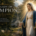 Our Lady of Champion standing in radiant light before a small chapel in Wisconsin, inviting believers to deeper faith, prayer, healing, and trust in Jesus Christ.